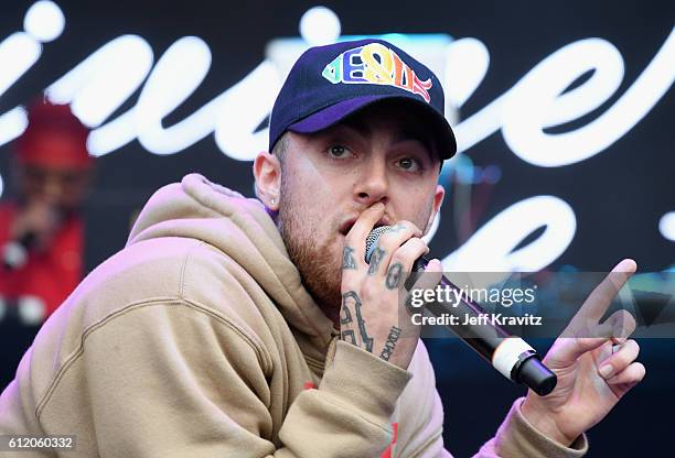 Rapper Mac Miller performs onstage during The Meadows Music & Arts Festival Day 2 on October 2, 2016 in Queens, New York.