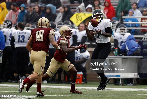 Buffalo Bulls wide receiver Marcus McGill makes a reception. The Boston College Eagles and the State University of New York at Buffalo Bulls in an...