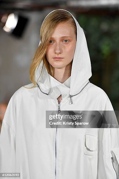 Model walks the runway during the Masha Ma show as part of Paris Fashion Week Womenswear Spring/Summer 2017 on October 2, 2016 in Paris, France.