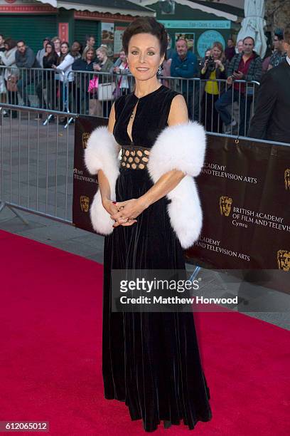 Amanda Mealing arrives for the 25th British Academy Cymru Awards at St David's Hall on October 2, 2016 in Cardiff, Wales.