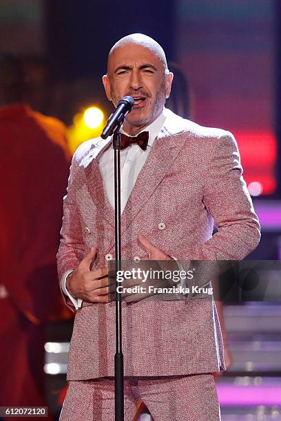 Turkish singer Serhat during the tv show 'Willkommen bei Carmen Nebel' at Velodrom on October 1, 2016 in Berlin, Germany.