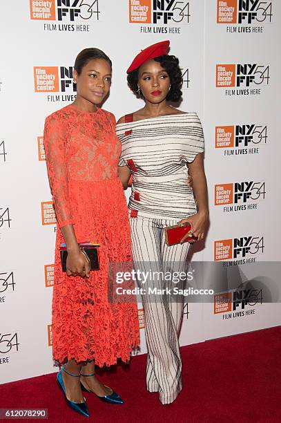 Actresses Naomie Harris and Janelle Monae attend the premiere of "Moonlight" during the 54th New York Film Festival at Alice Tully Hall, Lincoln...