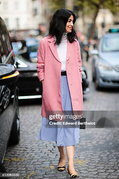 Caroline Issa is seen, outside the Valentino show, during Paris Fashion Week Spring Summer 2017, on October 2, 2016 in Paris, France.