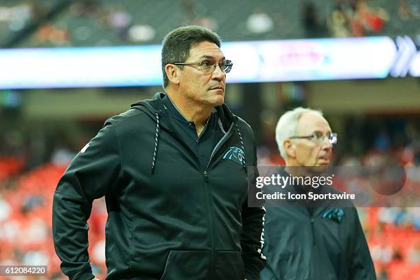 Carolina Panthers head coach Ron Rivera before the NFL game between the Carolina Panthers and the Atlanta Falcons. The Falcons beat the Panthers 48 -...