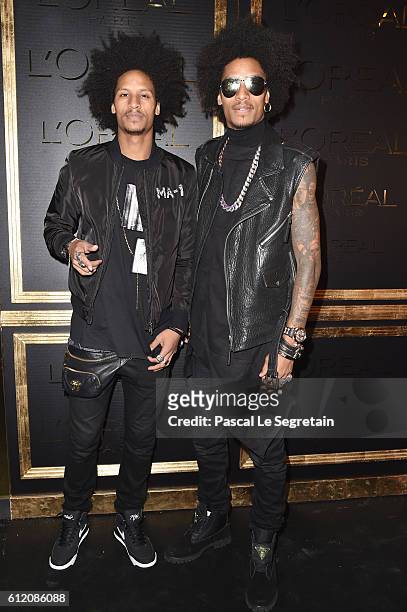 Laurent Bourgeois and Larry Bourgeois attend the Gold Obsession Party - L'Oreal Paris : Photocall as part of the Paris Fashion Week Womenswear...