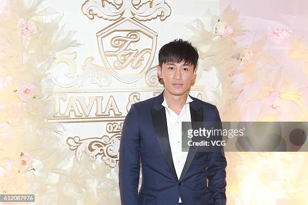 Singer and actor Raymond Lam attends the wedding of actors Him Law and Tavia Yeung on October 2, 2016 in Hong Kong, China.