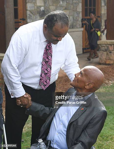 Roland Martin and Harry Belafonte attend 2016 Many Rivers To Cross Festival at Bouckaert Farm on October 2, 2016 in Fairburn, Georgia.