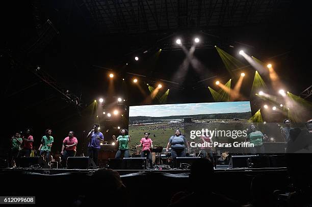 The Imapact Choir perform onstage at 2016 Many Rivers To Cross Festival at Bouckaert Farm on October 2, 2016 in Fairburn, Georgia.