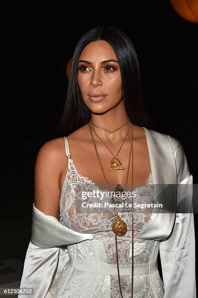 Kim Kardashian attends the Givenchy show as part of the Paris Fashion Week Womenswear Spring/Summer 2017 on October 2, 2016 in Paris, France.