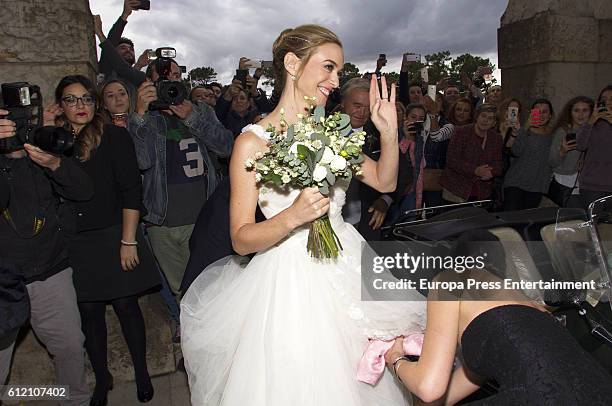 Marta Hazas attends her wedding ceremony at Palacio de la Magdalena on October 1, 2016 in Santander, Spain.