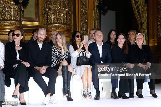 Kristin Scott Thomas, husband of Stella, Alasdhair Willis, Natalia Vodianova, Salma Hayek, her husband CEO of Kering Group, Francois-Henri Pinault,...