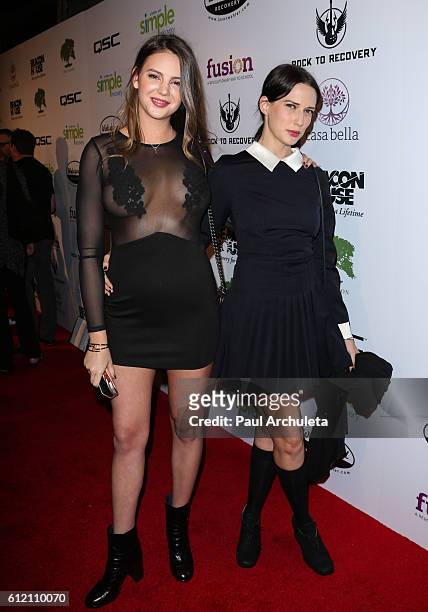 Actress Zita Vass and Fashion Model Sarah McNeilly attend the "Rock To Recovery" benefit at The Fonda Theatre on October 2, 2016 in Los Angeles,...