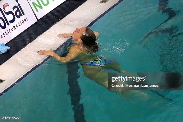 Italian swimmer, Tania Cagnotto during the 4 Nations International diving 3m springboard in Turin where she won the first place while second place...