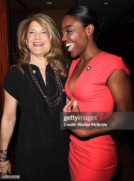 Victoria Clark & Patina Miller attending the 65th Annual Tony Awards Meet The Nominees Press Reception at the Millennium Hotel in New York City.