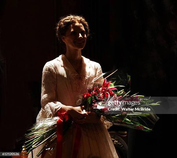 Jessica Chastain during the Broadway Opening Night Performance Curtain Call for 'The Heiress' at The Walter Kerr Theatre on in New York.