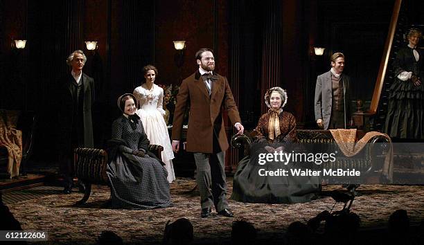 David Strathairn, Dee Nelson, Jessica Chastain, Kieran Campion, Caitlin O'Connell, Dan Stevens and Judith Ivey during the Broadway Opening Night...