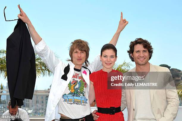 Alexander Scheer, Nora Von Waldstatten and Edgar Ramirez at the photo call for ?Carlos? during the 63rd Cannes International Film Festival.