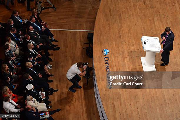 Secretary of State for Business, Energy and Industrial Strategy, Greg Clark, delivers a speech about the economy on the second day of the...