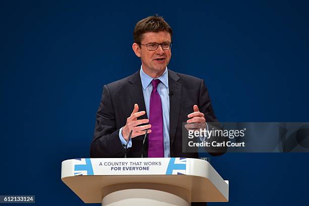 Secretary of State for Business, Energy and Industrial Strategy, Greg Clark, delivers a speech about the economy on the second day of the...