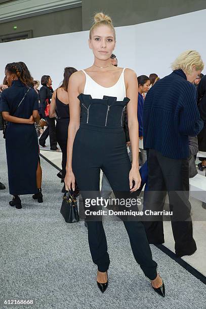 Elena Perminova attends the Giambattista Valli show as part of the Paris Fashion Week Womenswear Spring/Summer 2017 on October 3, 2016 in Paris,...