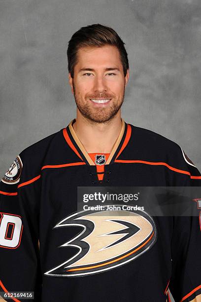 David Jones of the Anaheim Ducks poses for his official headshot for the 2016-2017 season on September 22, 2016 at Honda Center in Anaheim,...