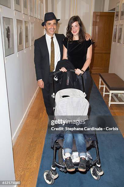 Ariel Wizman and Osnath Assayag and their child attend the Alber Elbaz Ceremony Decoration at Ministere de la culture - Paris Fashion Week Womenswear...