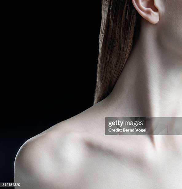 model with elegant neck and shoulders - clavicle stock pictures, royalty-free photos & images