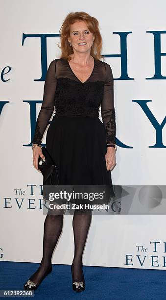 Sarah, Duchess of York arriving at the UK premiere of "The Theory of Everything" at the Odeon Leicester Square in London.