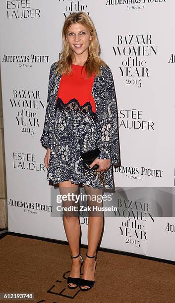 Clemence Poesy arriving at the Harper's Bazaar Women of the Year Awards at Claridges in London.