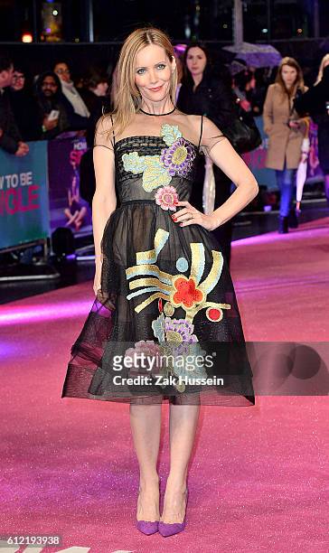 Leslie Mann arriving at the European premiere of "How to be Single" at the Vue West End in London