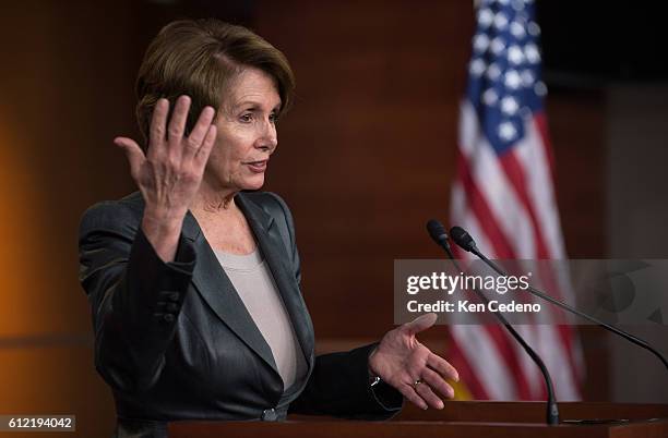 House Minority Leader Nancy Pelosi, , speaks during a news conference about the ongoing fiscal cliff budget impasse in Washington DC December 20,...