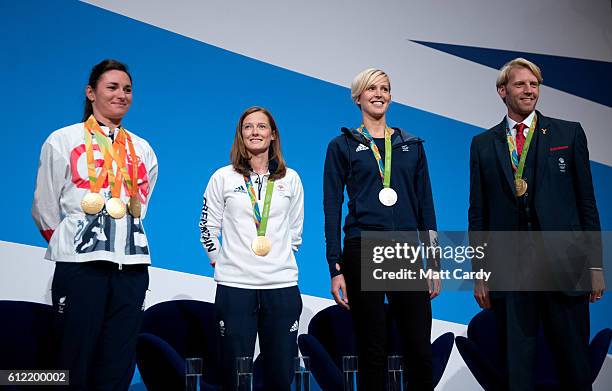Dame Sarah Storey, Britain's most successful female Paralympian, Helen Richardson-Walsh, hockey gold medalist, rower Vicky Thornley, and Andrew...