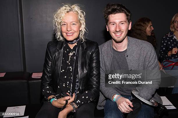 Ellen von Unwerth and guest attend the Olympia Le Tan show as part of the Paris Fashion Week Womenswear Spring/Summer 2017 on October 3, 2016 in...