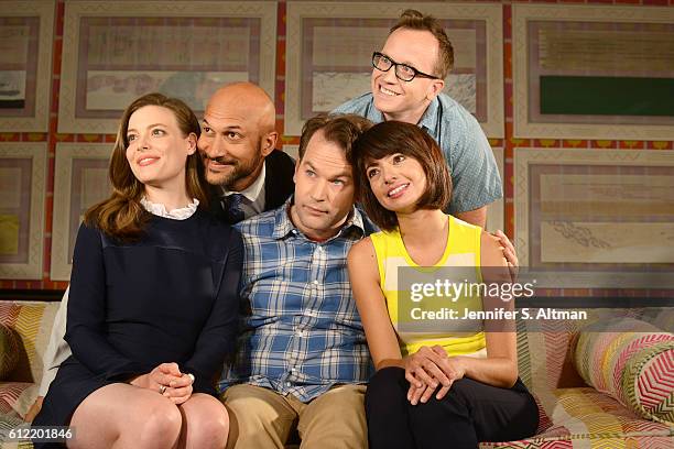 Cast of "Don't Think Twice" are photographed for Los Angeles Times on July 18, 2016 at the Crosby Street Hotel in New York City. PUBLISHED IMAGE.