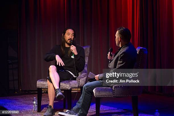 Steve Aoki interviewed by Robin Nixon at The GRAMMY Museum on September 28, 2016 in Los Angeles, California.