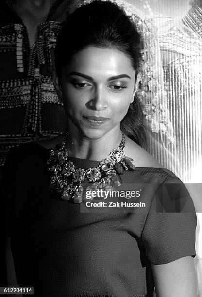 Deepika Padukone attending the Happy New Year-SLAM photocall in London.