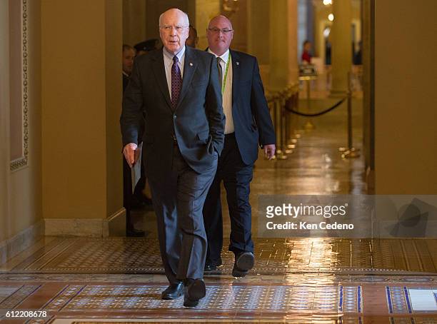 Senator Patrick Leahy walks toward the Senate floor on Capitol Hill December 31, 2012 in Washington D.C. While Congressional Leaders try to work out...