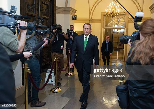 House Speaker John Boehner, , arrives at the U.S. Capitol in Washington, D.C., on Tues Jan 1, 2013. U.S. Lawmakers worked hard toward a midnight...