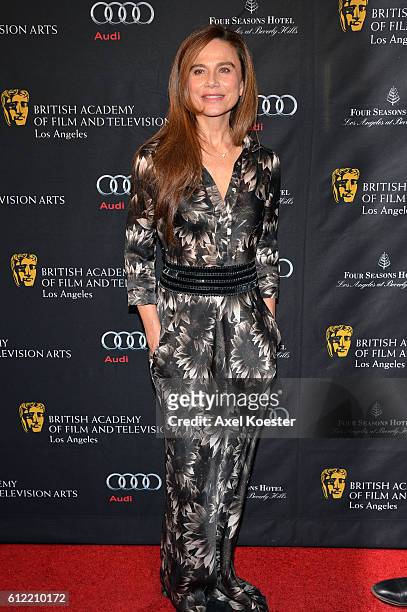 Lena Olin arrives at the British Academy of Film and Television Arts Los Angeles Annual Awards Season Tea Party held at The Four Seasons Hotel in...