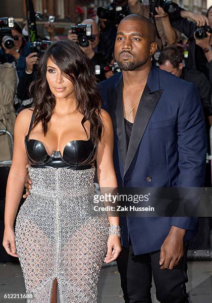 Kim Kardashian and Kanye West arriving at the GQ Men of the Year Awards at the Royal Opera House in London
