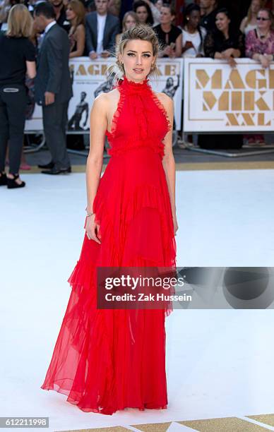 Amber Heard arriving at the European Premiere of Magic Mike XXL in Leicester Square, London.