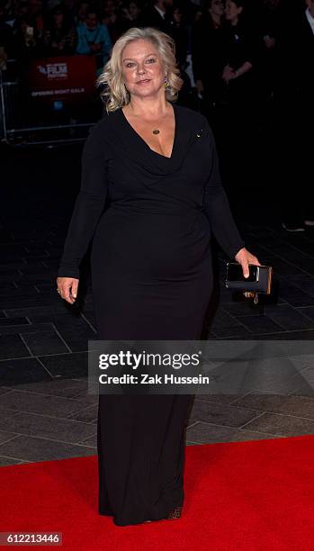 Alison Owen arriving at the screening of Suffragette at the Odeon Leicester Square in London