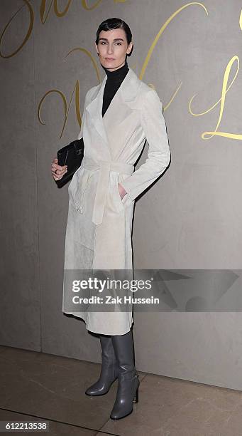 Erin O'Connor arriving at the premiere of the Burberry Festive Film in London