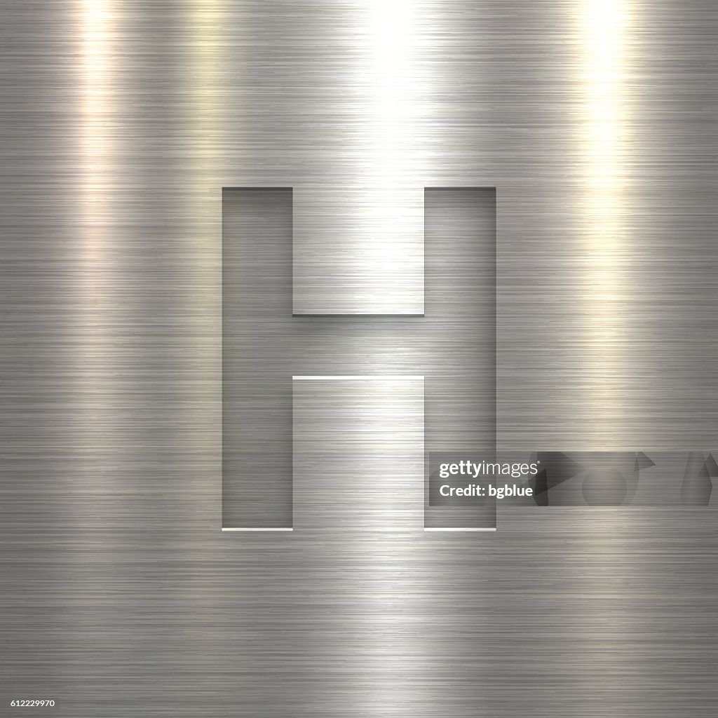 Alphabet H Design - Buchstabe auf Metall Textur Hintergrund