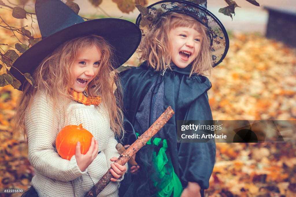 Children celebrating Halloween