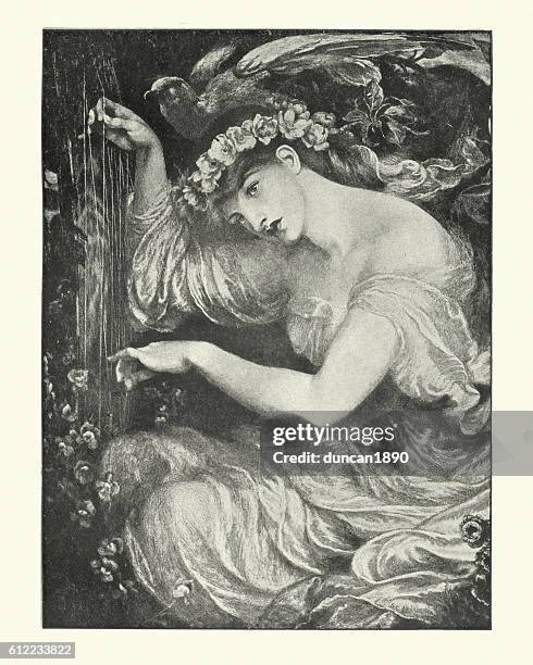 ilustrações de stock, clip art, desenhos animados e ícones de sea spell by dante gabriel rossetti - pré rafaelita
