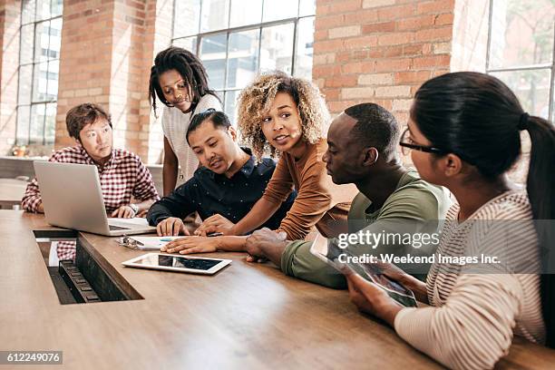 student's group - teacher meeting stock pictures, royalty-free photos & images