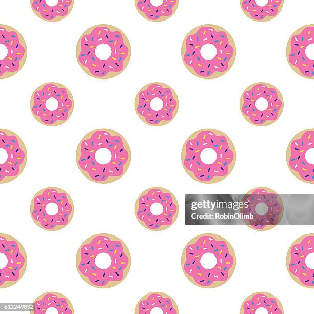 ilustrações, clipart, desenhos animados e ícones de padrão sem costura de donuts - doughnut