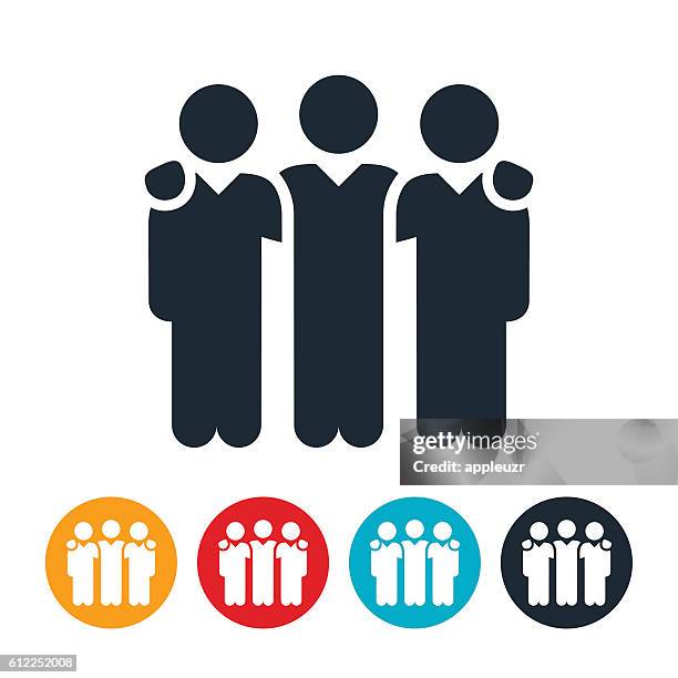 small business team icon - three people stock illustrations