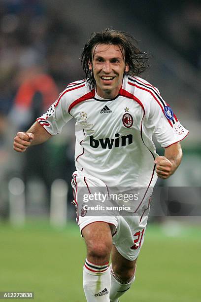 Andrea Pirlo of Milan celebrating after his team won the final